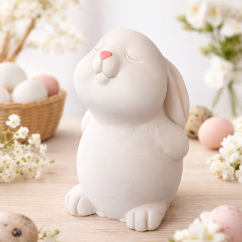 Deko Hase STUPSI handbemalt schlichte Osterdekoration